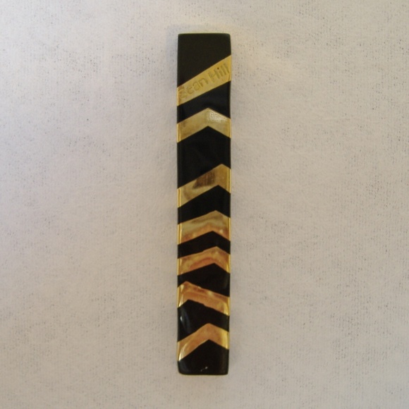 Black Resin Gold Pendant Slide Contemporary Handcrafted Necklace Artist Signed - Picture 3 of 7